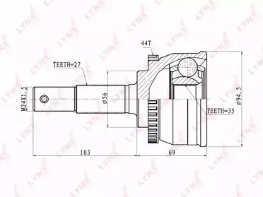 CO-5769A LYNXauto Шарнирный комплект, приводной вал