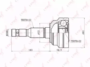 CO-5906 LYNXauto Шарнирный комплект, приводной вал