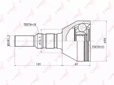 CO-5909 LYNXauto Шарнирный комплект, приводной вал