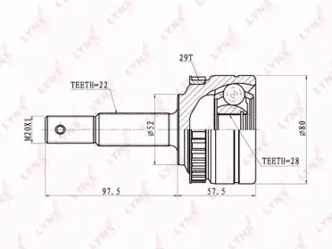 CO-5918 LYNXauto Шарнирный комплект, приводной вал