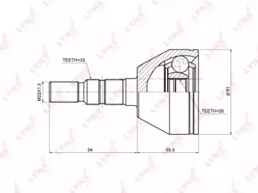 CO-5921 LYNXauto Шарнирный комплект, приводной вал