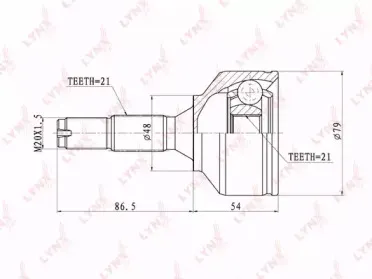 CO-6101 LYNXauto Шарнирный комплект, приводной вал