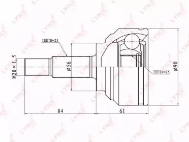 CO-6315 LYNXauto Шарнирный комплект, приводной вал