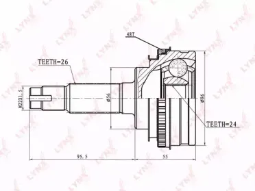 CO-7509A LYNXauto Шарнирный комплект, приводной вал