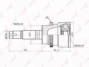 CO-7510A LYNXauto Шарнирный комплект, приводной вал