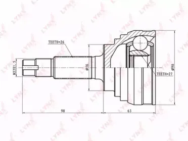 CO7514 LYNXauto Шарнирный комплект, приводной вал