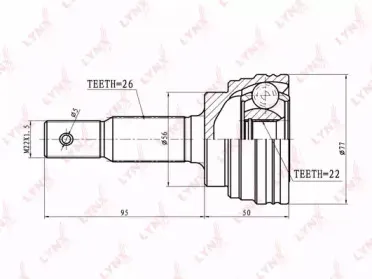 CO7519 LYNXauto Шарнирный комплект, приводной вал