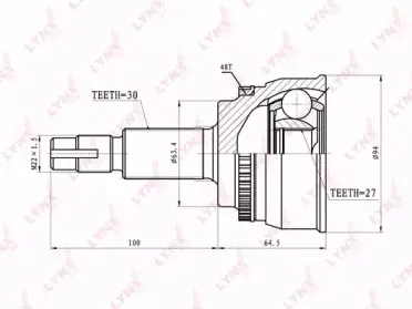 CO-7524A LYNXauto Шарнирный комплект, приводной вал