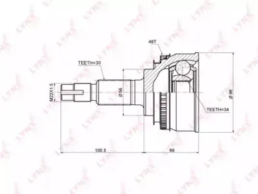 CO-7567A LYNXauto Шарнирный комплект, приводной вал