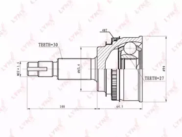 CO-7586A LYNXauto Шарнирный комплект, приводной вал