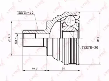 CO-8003 LYNXauto Шарнирный комплект, приводной вал