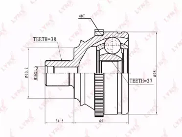 CO-8005A LYNXauto Шарнирный комплект, приводной вал