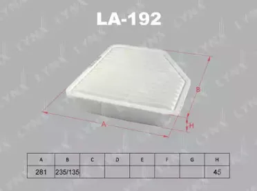 LA-192 LYNXauto Воздушный фильтр