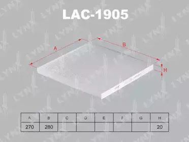 LAC-1905 LYNXauto Фильтр, воздух во внутренном пространстве