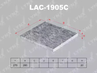 LAC-1905C LYNXauto Фильтр, воздух во внутренном пространстве