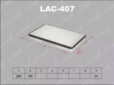 LAC-407 LYNXauto Фильтр, воздух во внутренном пространстве