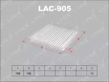 LAC-905 LYNXauto Фильтр, воздух во внутренном пространстве