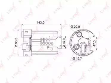 LF-164M LYNXauto Топливный фильтр