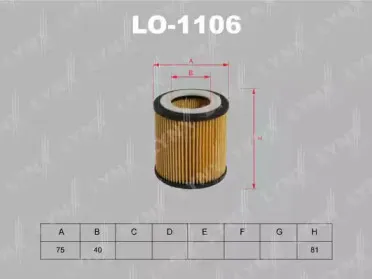 LO-1106 LYNXauto Масляный фильтр