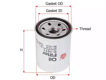 C-1011 SAKURA Automotive Масляный фильтр