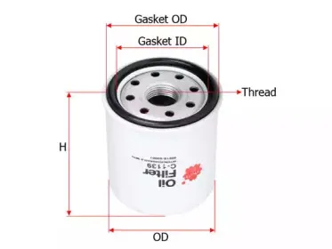 C-1139 SAKURA Automotive Масляный фильтр