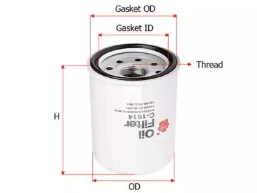 C-1614 SAKURA Automotive Масляный фильтр