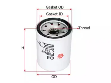 C-1821 SAKURA Automotive Масляный фильтр