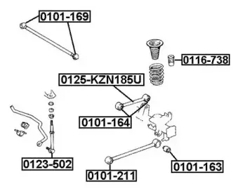 0101-163 ASVA Подвеска, рычаг независимой подвески колеса