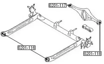 0201-116 ASVA Подвеска, рычаг независимой подвески колеса