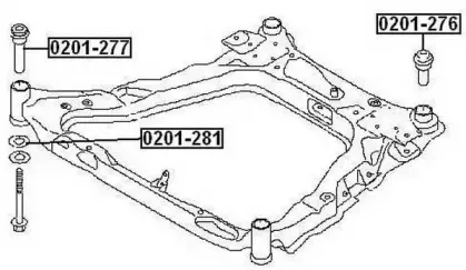 0201-281 ASVA Подвеска, рычаг независимой подвески колеса