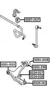 0201-J31B ASVA Подвеска, рычаг независимой подвески колеса