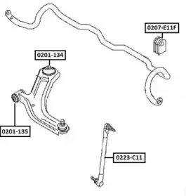0207E11F ASVA Втулка, стабилизатор