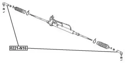 0221-N16 ASVA Наконечник поперечной рулевой тяги
