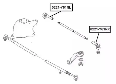 0221-Y61NL ASVA Наконечник поперечной рулевой тяги