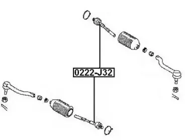 0222-J32 ASVA Осевой шарнир, рулевая тяга
