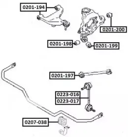 0223-017 ASVA Тяга / стойка, стабилизатор
