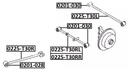 0225-T30RL ASVA Рычаг независимой подвески колеса, подвеска колеса