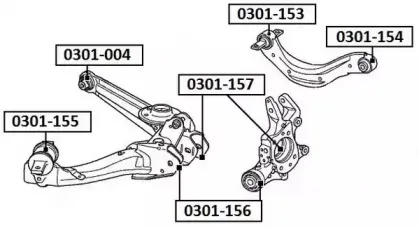0301-153 ASVA Подвеска, рычаг независимой подвески колеса