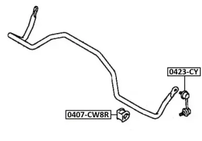 0407CW8R ASVA Втулка, стабилизатор