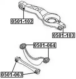 0501-102 ASVA Подвеска, рычаг независимой подвески колеса