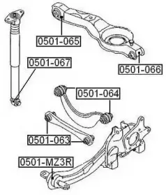 0501-MZ3R ASVA Подвеска, рычаг независимой подвески колеса