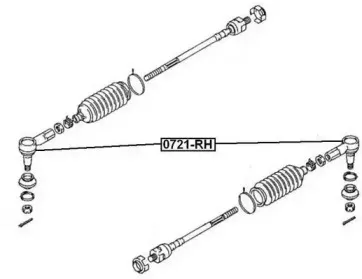 0721-RH ASVA Наконечник поперечной рулевой тяги