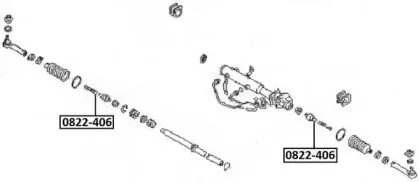 0822-406 ASVA Осевой шарнир, рулевая тяга