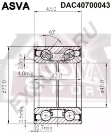 DAC40700043 ASVA Подшипник ступицы колеса