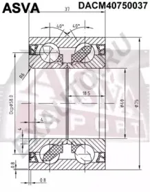 DACM40750037 ASVA Подшипник ступицы колеса