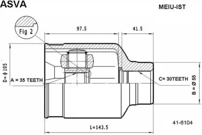 MEIU-IST ASVA Шарнирный комплект, приводной вал
