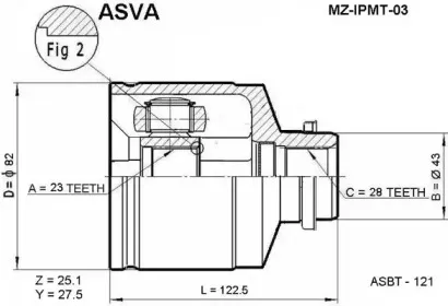 MZ-IPMT-03 ASVA Шарнирный комплект, приводной вал