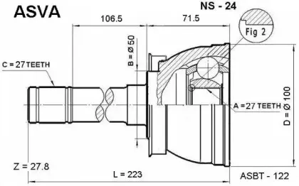 NS-24 ASVA Шарнирный комплект, приводной вал