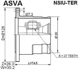 NSIU-TER ASVA Шарнирный комплект, приводной вал