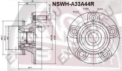 NSWH-A33A44R ASVA Ступица колеса